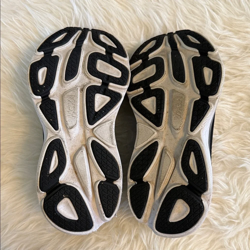 Hoka Bondi 8 Black and White Athletic Running Shoes - Picture 5 of 6